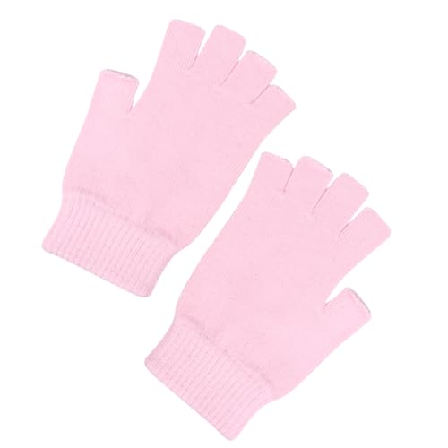 Mitones de punto de medio dedo elásticos y suaves color rosa POPETPOP