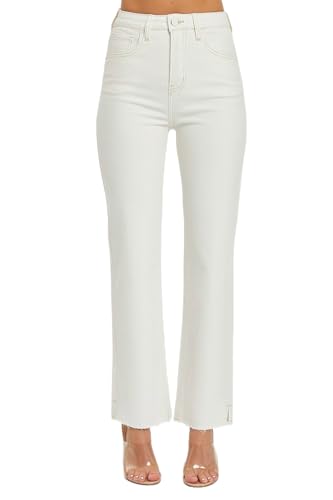 Risen Women's High Rise Tummy Control Straight Jeans