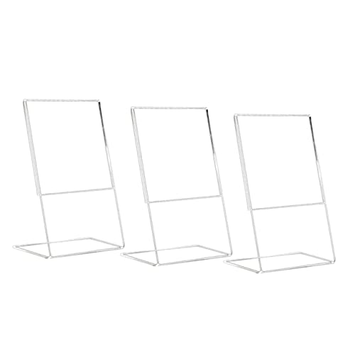 STOBOK 3pcs Display Stand Clear Stand Meeting Display Stand Clear Sign Holder Wall Mount Sign Holders Table Stand Shelf Label Holder Name Photo Frame Desktop Acrylic