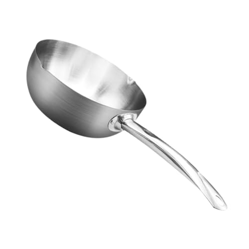 Toyvian Olla de Leche de Acero Inoxidable con Fondo Plano para Cocina Calentamiento Uniforme y Diseño Multifuncional para Preparar Leche y Alimentos Sencillos