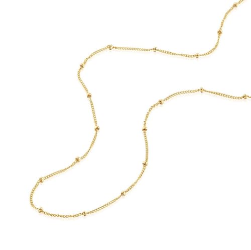 Adabele Solid 925 Sterling Silver Gold Filled 1.9mm Satellite Bead Station Curb Chain Necklace Thin Dainty Tarnish Resistant Hypoallergenic Nickel Free Women Jewelry3