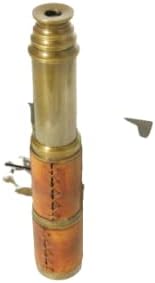 Antique Nautical Captains 6" Brass Handheld Telescope with Wooden Box Collectibles Marine Pirate Scope Navy Monocular Telescope for Travel,Outdoor,Bird Watching by The RELIC House