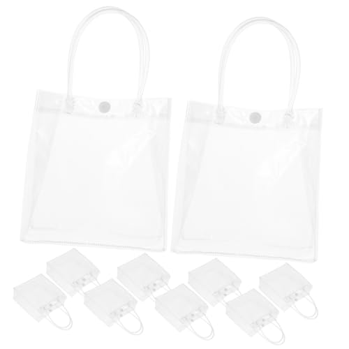 Abaodam 10 Bolsas De Bolsas De Bolsas Transparentes Con Asa Bolsas De Plástico Transparente Reutilizables Bolsas De Plástico Transparente Con Asas Bolsas De