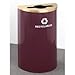 Glaro Inc. Glaro Recyclepro Single Stream Half Round Burgundy/Satin Brass, 14 Gallon Mixed Recycle - M1899