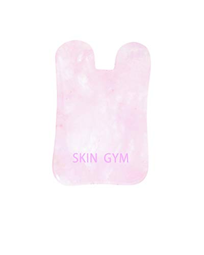 Skin Gym Rose Quartz Square Gua Sha Face Massager for Under Eye Bags, Puffy Eyes and Fine Lines Anti-Aging Face Lift Skin Care Beauty Tool