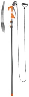 BRADAS – KT-V1521-375, Svettatoio con Segaccio professionale e manico regolabile 155-375 cm, allungabile per potatura, sega multiuso per potature a mano. Lunghezza lama 23 cm, asola 26 mm.