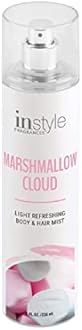 Body & Hair Mist | Marshmallow Cloud Scent | With Panthenol | CLEAN, Vegan, Paraben Free, Phthalate Free | Premium 8 Fl Oz Spray Bottle