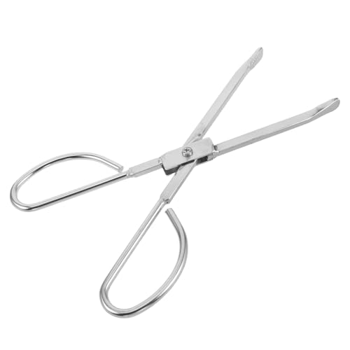 NUOBESTY Pinzas para Chimenea de 28 Cm en Acero Inoxidable Reforzado, Herramienta Resistente para Fogatas y Estufas de Leña, Diseño Ergonómico para Uso en Interiores y Exteriores