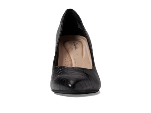 Clarks Kataleyna Rose für Damen, Schwarzes Leder mit Krokodilmuster, 39 EU – Ansicht 3