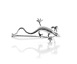 Lizard Ear Crawler Earrings, Cool Handmade Designer Boho Statement Gecko Climber Earrings, 925 Sterling Silver Tropical Ear Sweeps, Length 22mm 0.86 inches, Unique Bohemian Jewelry Gift, Pair