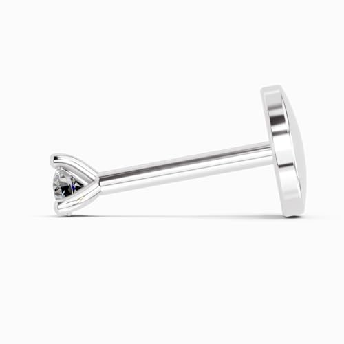 Image of Sparkles Lab Grown Diamond 0.03 Carat - 0.50 Carat Round Shape Solitaire Diamond Nose Pin for Women | 14K Gold IGI Certified FG VS Quality