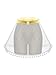 Sxiwei Women’s See Through Pompom Hem Mini Skirt Beach Swim Clear Cover Up Rave Festival Bottoms Gold Medium