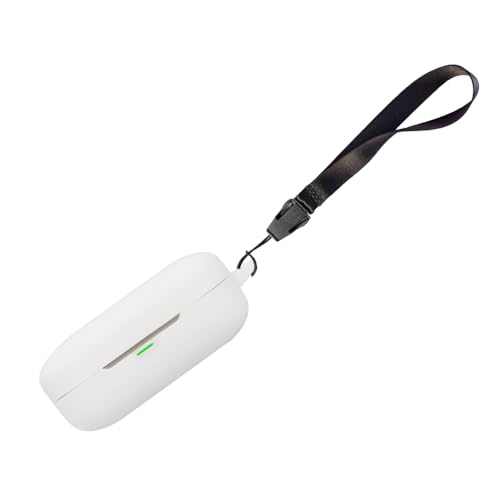 Image of WELCROS Soft Silicone Case Cover Compatible for Realme Buds Air 7 | 7 Pro (White, Lanyard + Keychain)