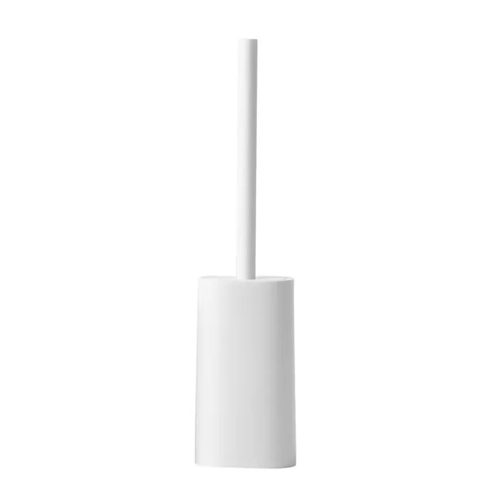 Zyyanshop White Toilet Brush Floor Standing Plastic Long Handle Toilet Brush With Base For Bathroom(White)