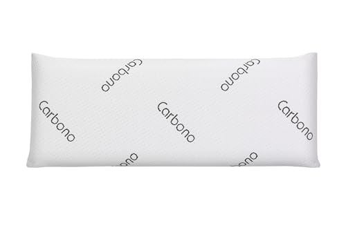 Moonia | Almohada Viscoelástica Negra Perforada de Carbono | Efecto Anti estrés | Elimina los olores | Reduce la oxidación | Almohada Cervical | Almohada viscoelástica 75 cm | Antiácaros