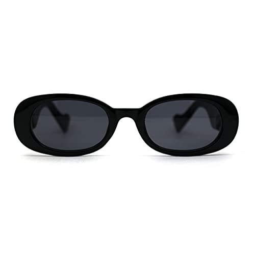 Narrow Oval Clout Style Mod Plastic Womens Sunglasses