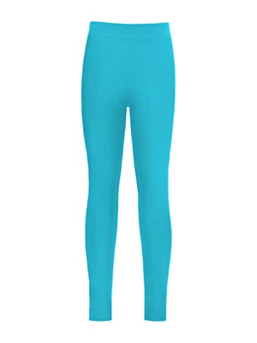 Zaldita Kinder Mädchen Sport Leggings Stretch Tanzhose Tanzleggings Balletthose Unterleggings Sport Yoga Pilate Fitness Tanzkleidung See Blau 158-164