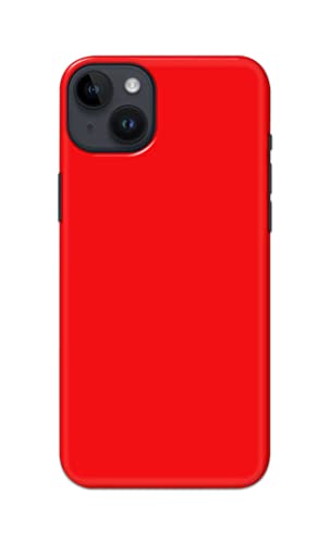 Image of Printed Hard Back Cover Case for Apple iPhone 14 Back Cover (Plain Red) -1803