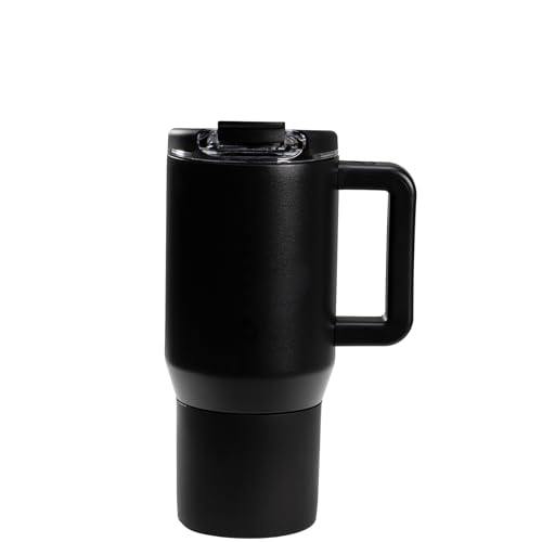 HydroJug Coffee Traveler 20 oz - Leak-Resistant, Ceramic-Lined Insulated Travel Coffee Mug for Hot or Cold Drinks with Flip Lid & Handle, Dishwasher Safe Coffee Tumbler, Black