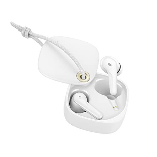 Image of Promate Bluetooth Earbuds, Ergonomic-Fit True Wireless ENC Headphone with 4 Built-in Noise Cancelling Mics, 22h Playtime, 300mAh Charging Case and Smart Touch-Control FreePods-3 White