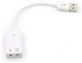 External USB Sound Card - External USB Sound Card 3D Virtual 7.1 Channel Audio Sound Card Adapter Plug & Play For PC Desktop Laptop Notebook - White