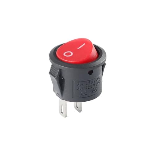 Interruptor basculante KCD11 botón de E/S redondo rojo interruptores de encendido 2PIN de 15mm