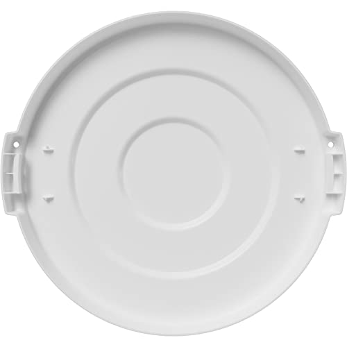 Image of SPARTA Bronco Round Lid for Waste Bin, Trash Can Lid for 10 Gallon Garbage or Recycling, White