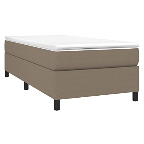 Boxspringbett mit Matratze, Taupe 90x200 cm, Stoffbezug, Taschenfederkern, Komplett-Set für Schlafzimmer, bequemes Bettgestell – Bild 4