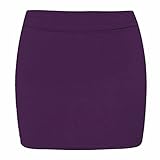 Colop Womens Plain Stretch Bodycon Short Mini Office Ladies Pencil Skirt Size 8-26 (Purple, 16-18)