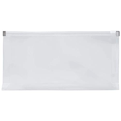 JAM PAPER Plastic Envelopes with Zip Closure - #10 Booklet Wallet - 5 x 10 - Clear - 12/Pack