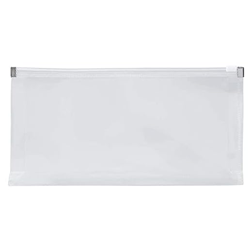 JAM PAPER Sobres Billetera de Plástico con Cierre de Cremallera - Folleto #10-127 x 254 mm - Transparente - Paquete de 12