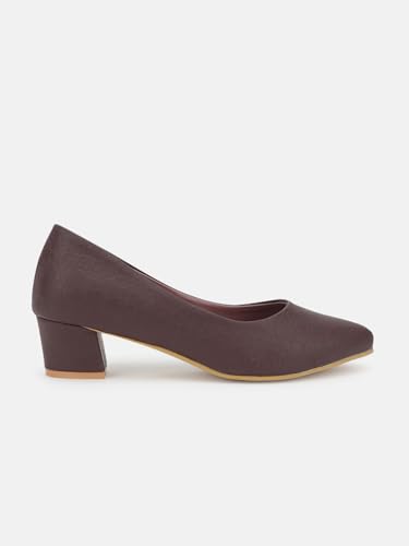 Image of Marc Loire Women's Textured Block Heel Pump Shoes for Office, Party and Formal Occasions