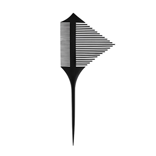 Clyhon 1Pcs Peine Mechas Profesional de Salón Antiestático Peine Peluquería para Teñir Mechas de Pelo, Peine con Mango de Aguja de Carbono, Resistente al Calor, para Peluquería (Negro)