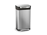 Joseph Joseph Intelligent Waste Titan Trash Compactor Kitchen Bin with Odour Filter, Holds Up to 90L After Compaction, Stainless Steel, 30L