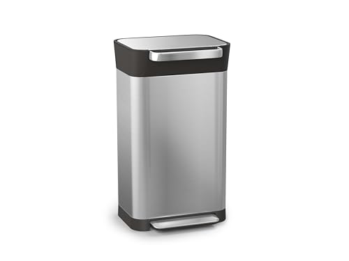Joseph Joseph Intelligent Waste Titan Trash Can Compactor with Odor Filter, Compacts up to 3x trash, 30L/7.9 Gallons, Stainless Steel by Joseph Joseph - Used condition - US$172.75
