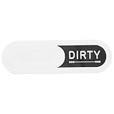 DEARMAMY Geschirrspüler Magnet Sauber/Schmutzig Schild Oval Weiß mit Herz Langlebiger Magnetischer Reinigungsanzeiger für Küche Waschmaschine und Haushalt