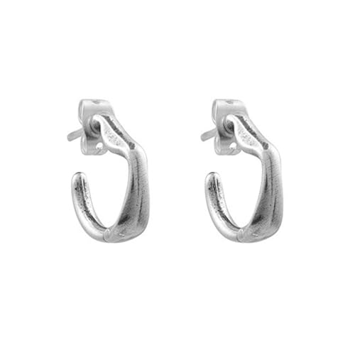 Ciclon1998 - pendiente de aro pequeño con tuerca - bañado en plata de ley - joya artesanal - ideal para regalo - coleccion Dual - 232600