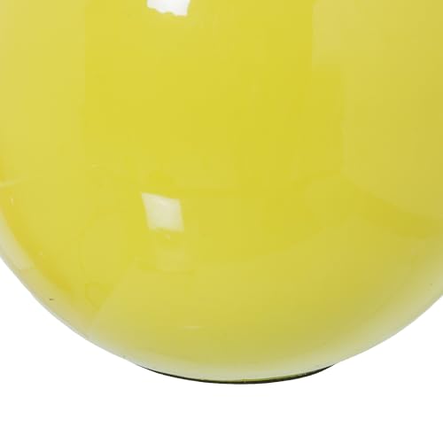 Vase en métal émaillé jaune incassable vase table 15cm