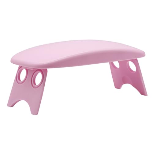 Nail Arm Rest Foldable Nail Hand Support Cushion for Acrylic Nails Essential Nail Care Tool for Home and Salon Use Ergonomic Arm Rest for Nail Art Design and Pedicure Services (Pink)