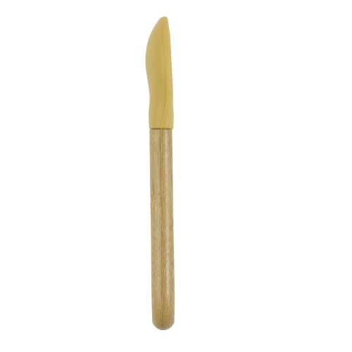 Clingo Colher De Bambu E Silicone Mostarda