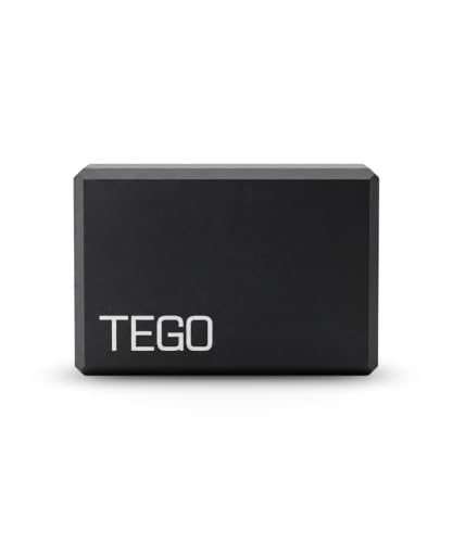 Image of TEGO Boost Yoga Block - Firm EVA - 3x6x9 Inches - Black Green - Accessory for Yoga and Pilates