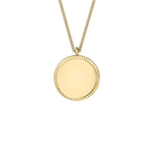 Image of Fossil Women's Gold-Tone Stainless Steel Pendant Chain Necklace for Women