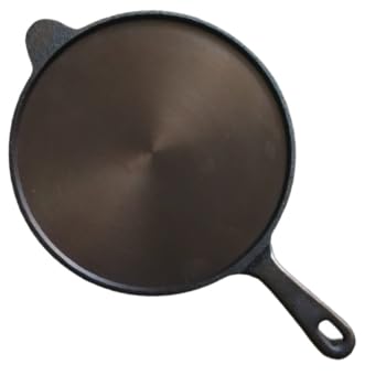 Stylish Special Pre Seasoned Cast Iron 12inch Spl Handle Dosa Tawa | Dosa/Roti/Pathri tawa | Special Handle Tawa(Color-Black, Size-12 inch) - Smooth Finish