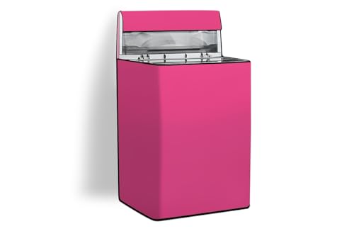 Image of Stylista Waterproof and Dustproof Polyester Washing Machine Cover Compatible for Godrej 8 Kg Fully-Automatic Top Loading WTEON ADA 80 5.0 FEFN GLGR, Pink