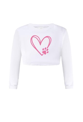 Image of SANGTREE Girls' Clothing Sets Crop Top & Cargo Jogger Pants 2 Piece Outfit, White+camouflage, 13-14Y = Tag 170