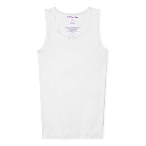 Tommy John Men's Tank Top, Cool Cotton, Slim Fit T-Shirt Stay Tuck Design, 3 and Single Pack