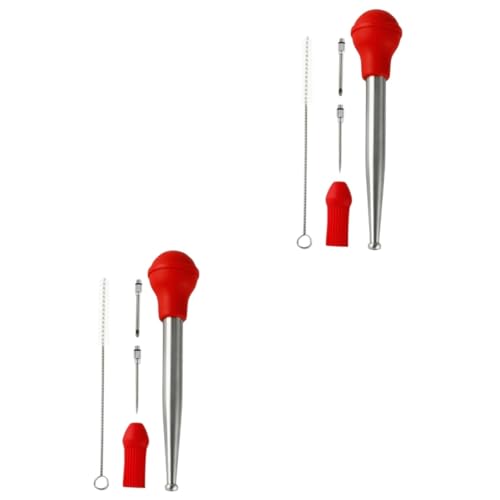 MAGICLULU 2sets Barbecue Meat Injector Marinade Injector Tool for Flavorful Cooking for Turkey Steak and Bbq Easy to Use Clean