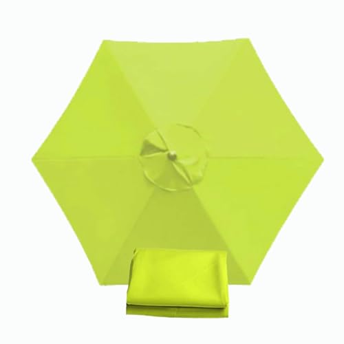 KXXZAAU Patio Umbrella Replacement Canopy 6.5ft 8.2ft 9ft 10ft Outdoor Stall Umbrella Canopy Replacement Top 6 Ribs Garden Market Umbrella Canopy Cover(Color:Grass green,Size:250cm/8.2FT)