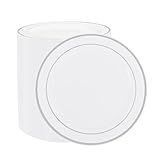 WELLIFE Silver Plastic Dinner Plates 72 Pieces, 10.25
