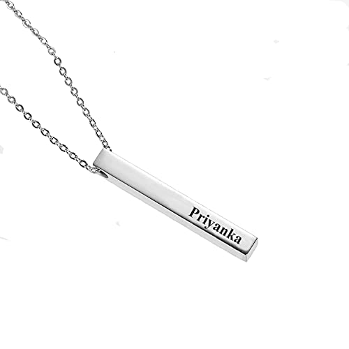 Image of Priyanka Cursive Gold & Silver Name Pendant Necklace, Best Jewelry Gift for Girls.